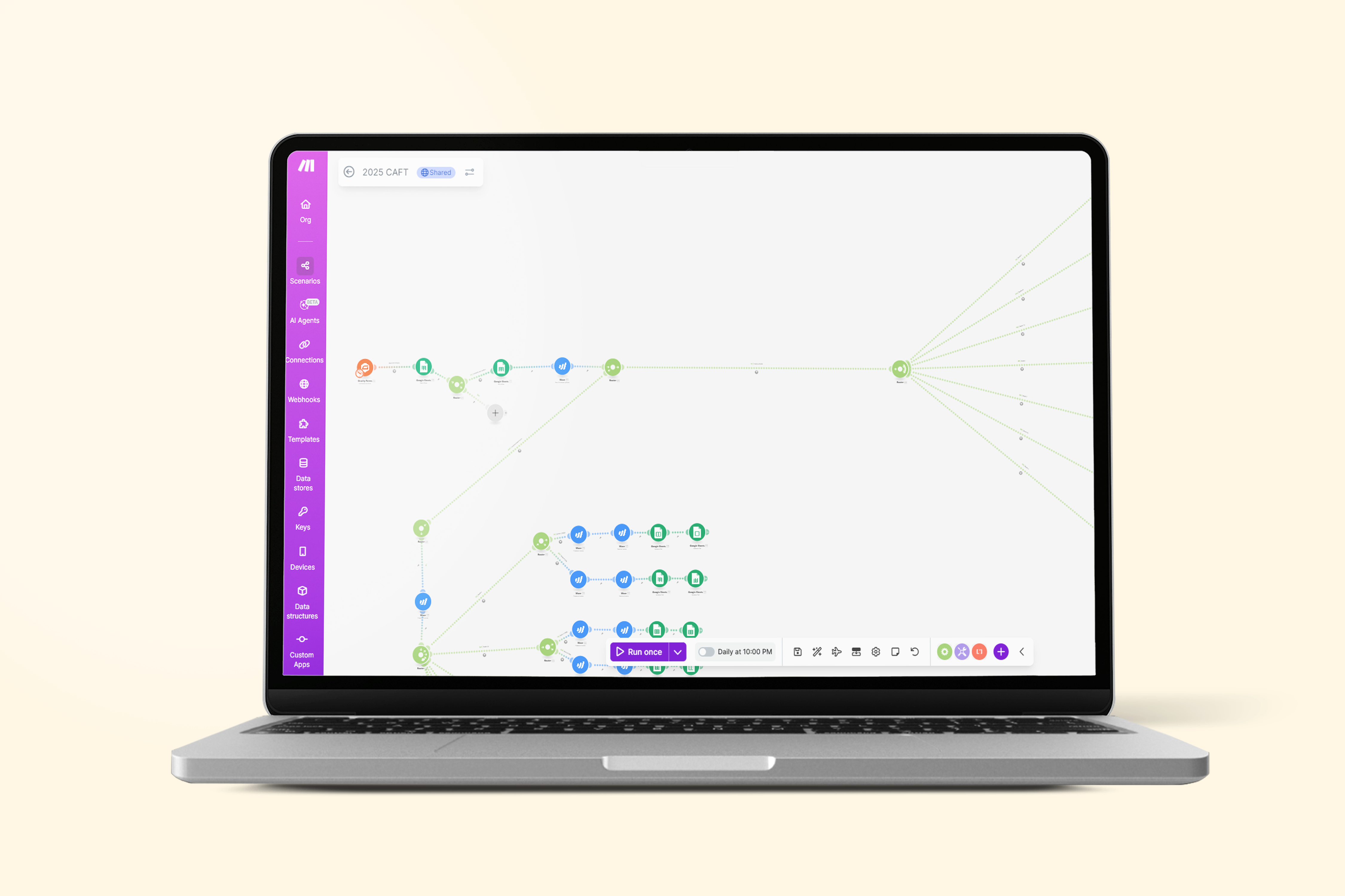 Marketing Automation using Make for Christmas at the Forum