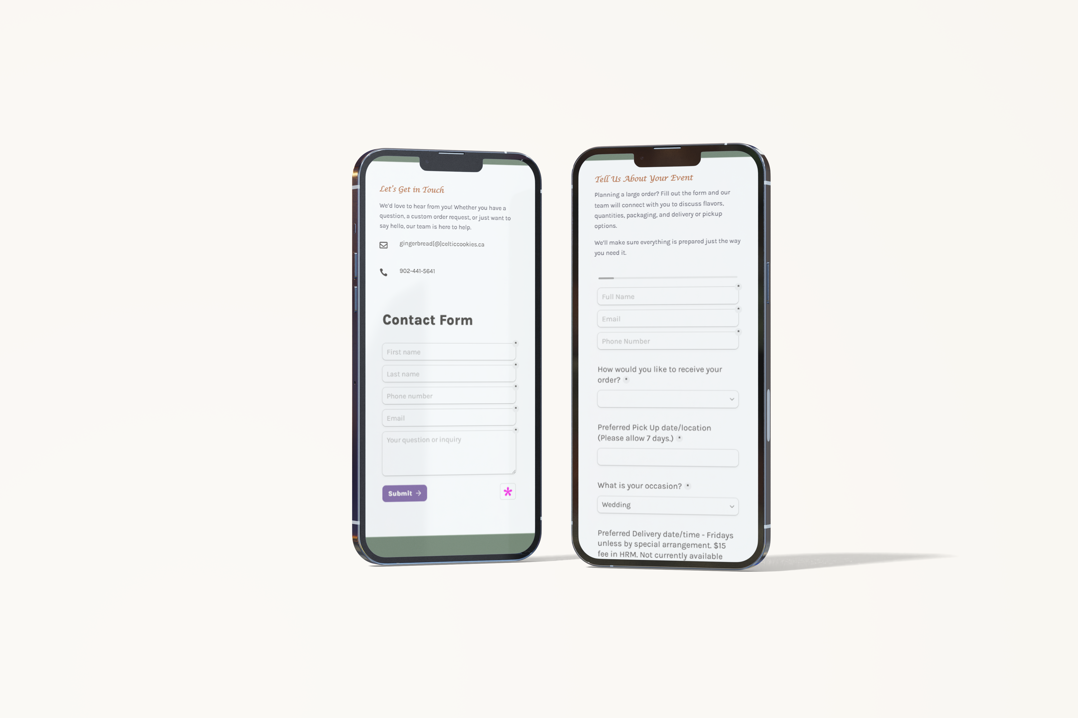 Celtic Cookies build-your-own box ordering flow and product selection experience