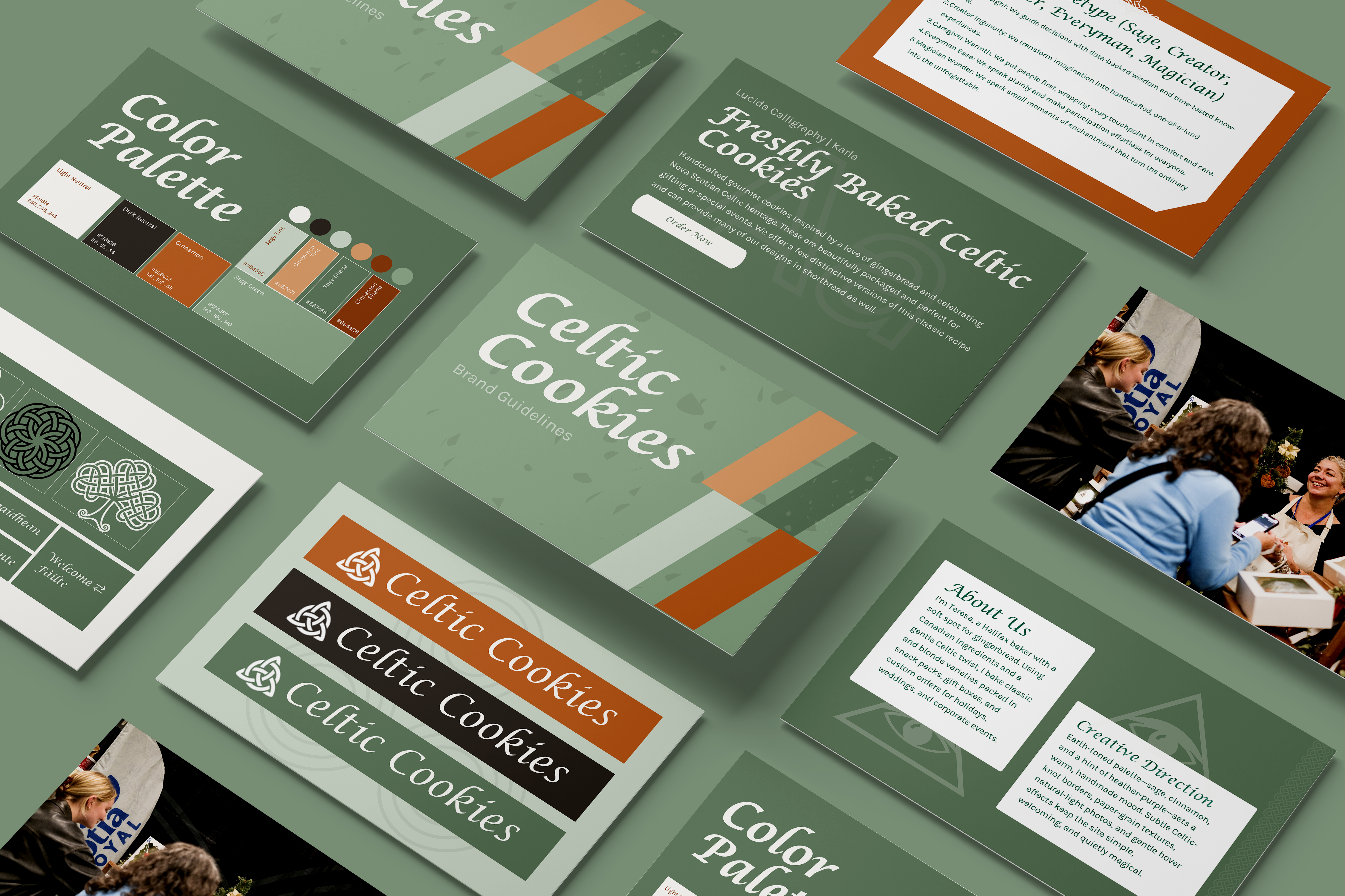 Celtic Cookies brand identity and website design overview